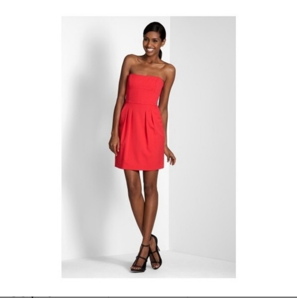 BCBG Maxazria Strapless Red Dress Size 04